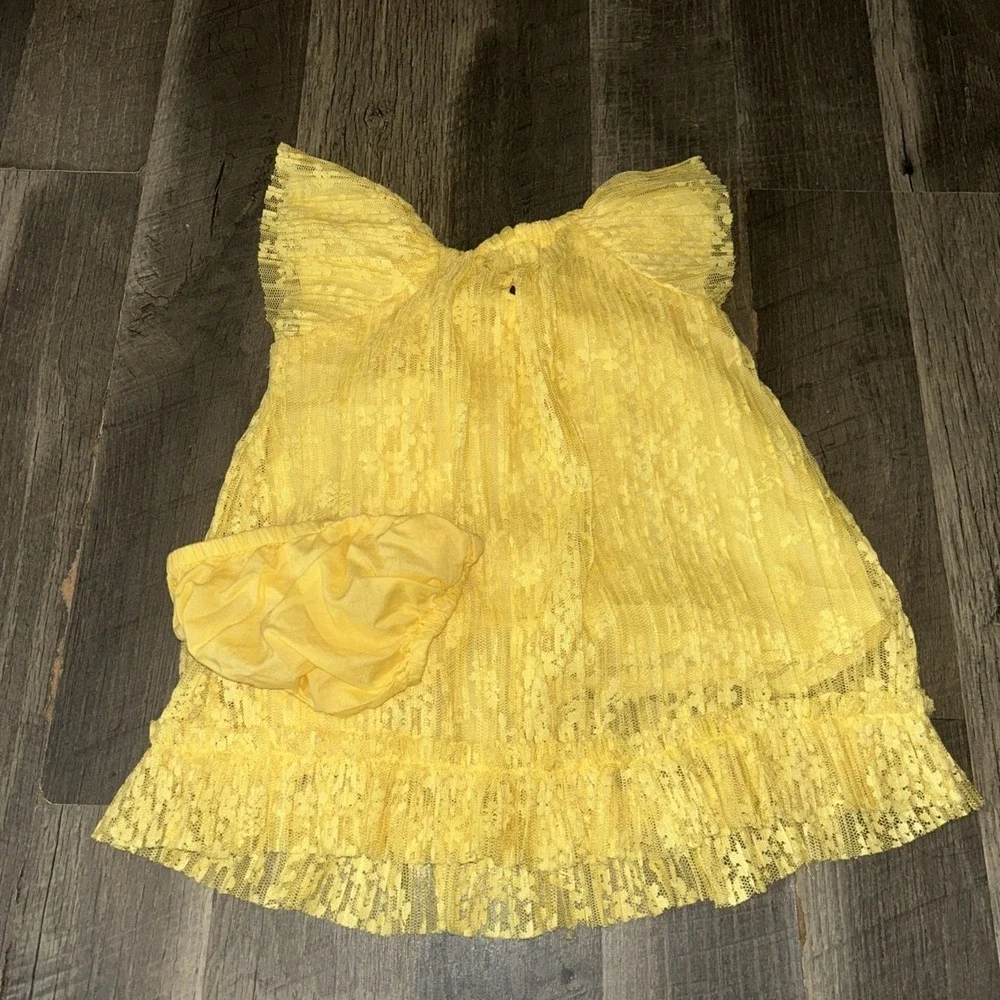 GYMBOREE Beautiful Yellow Lace Easter Dress Spring Girls Size 12-18 Months